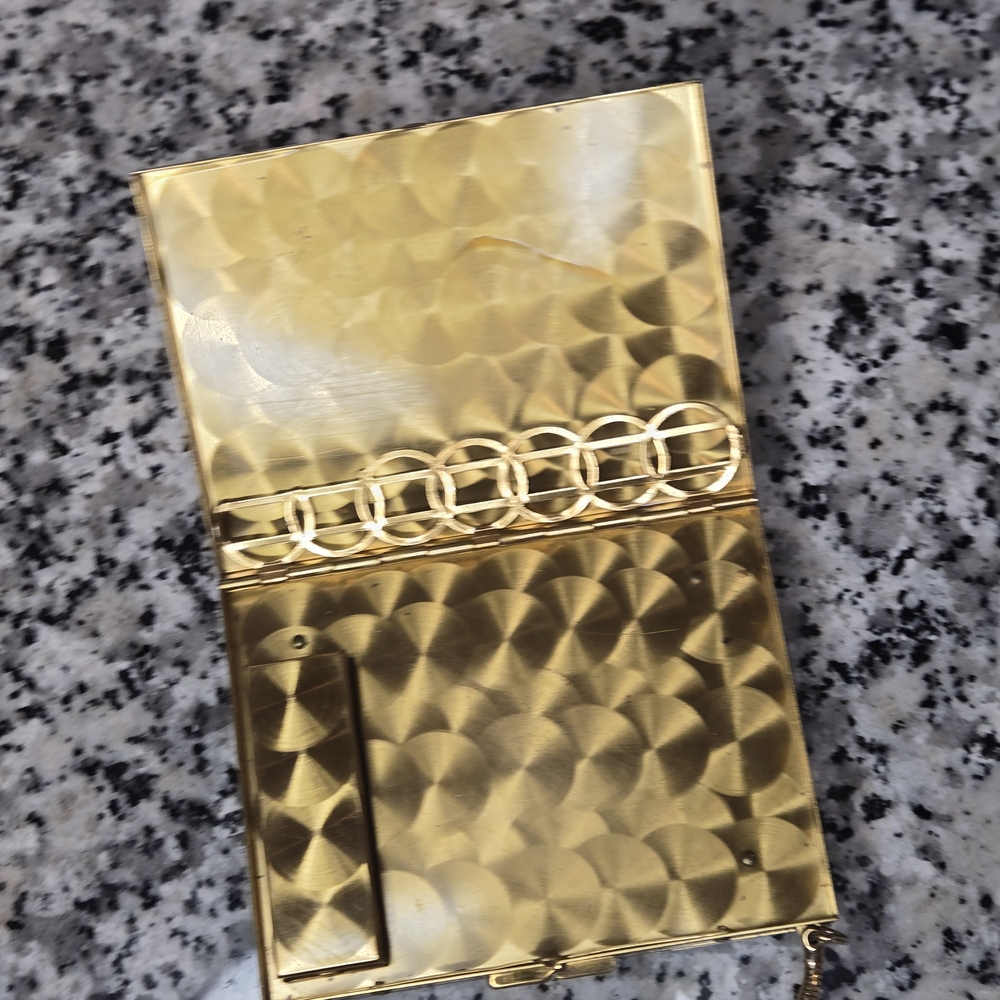 Rare Double-Sided 1950s Butterfly Enamel Carryall Minaudière Compact - Picture 9 of 16